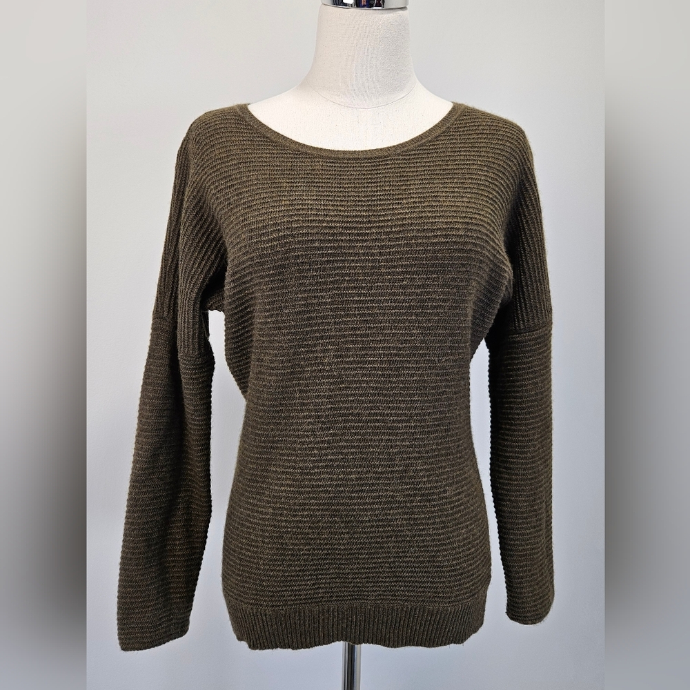 J Crew Womens Wool Blend Sweater XSmall Dolman Sleeve Olive Green